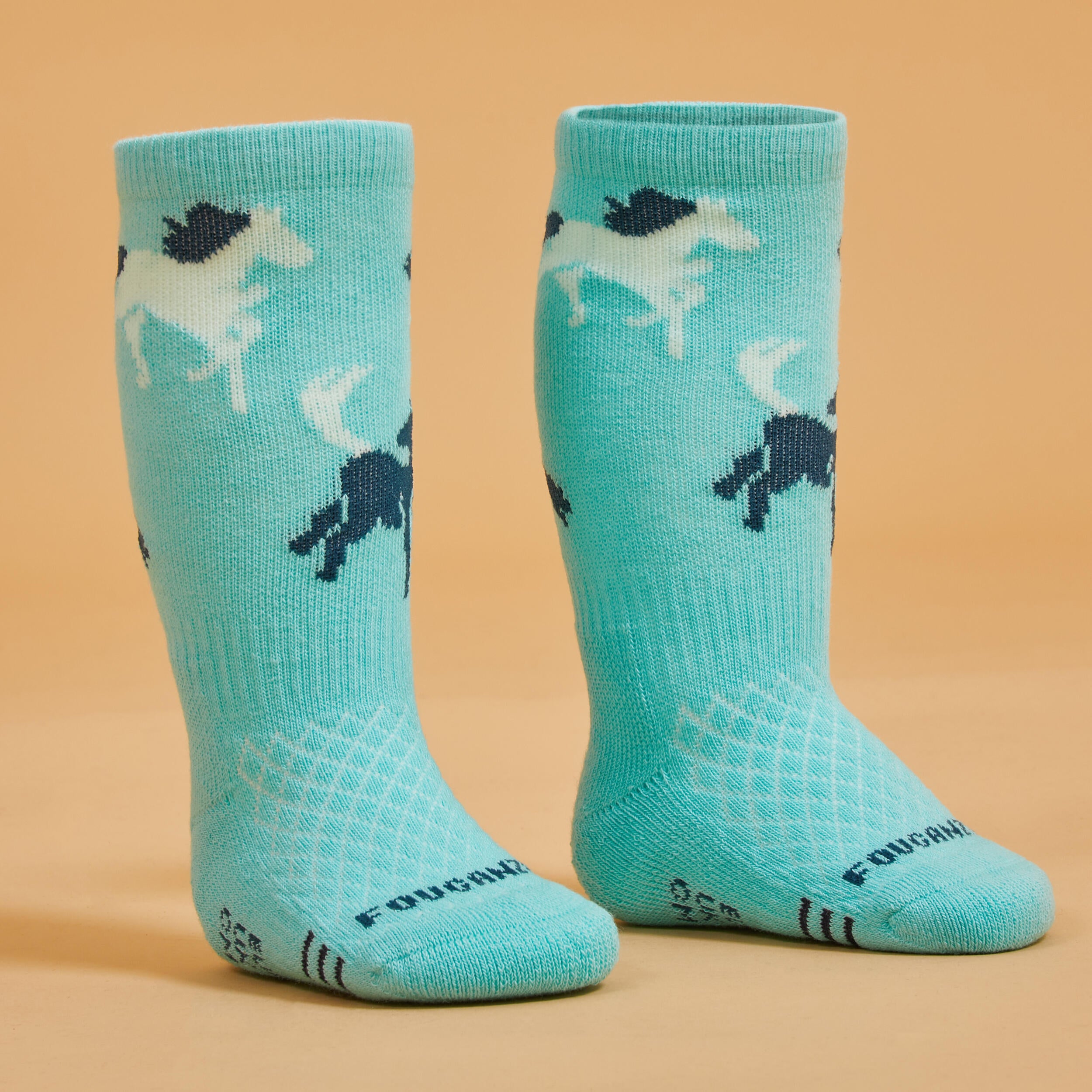 Fouganza Riding Socks 500 Baby, Turquoise Green