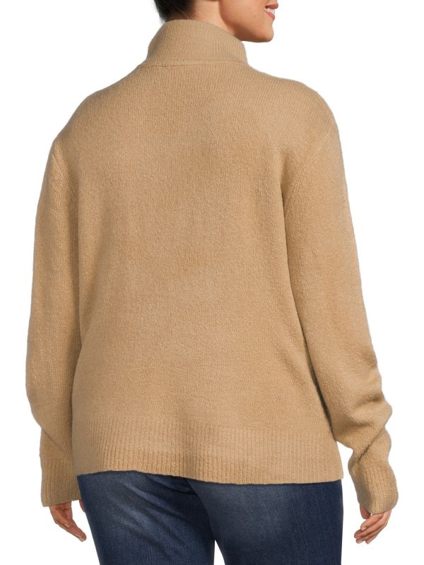 Pullover Rd Style plus with zipper, beige