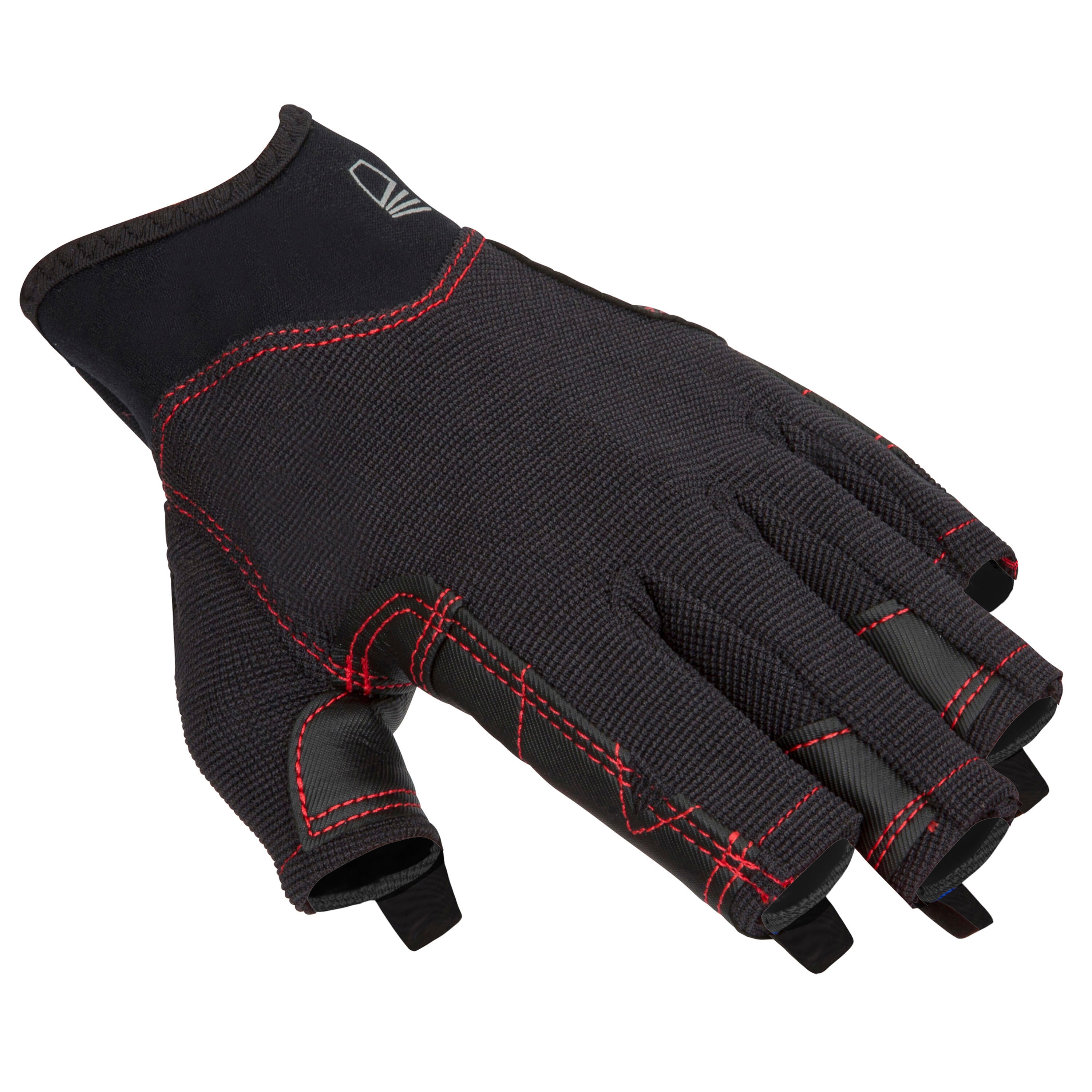 Women's/men's half sailing gloves 500 black TRIBORD, black