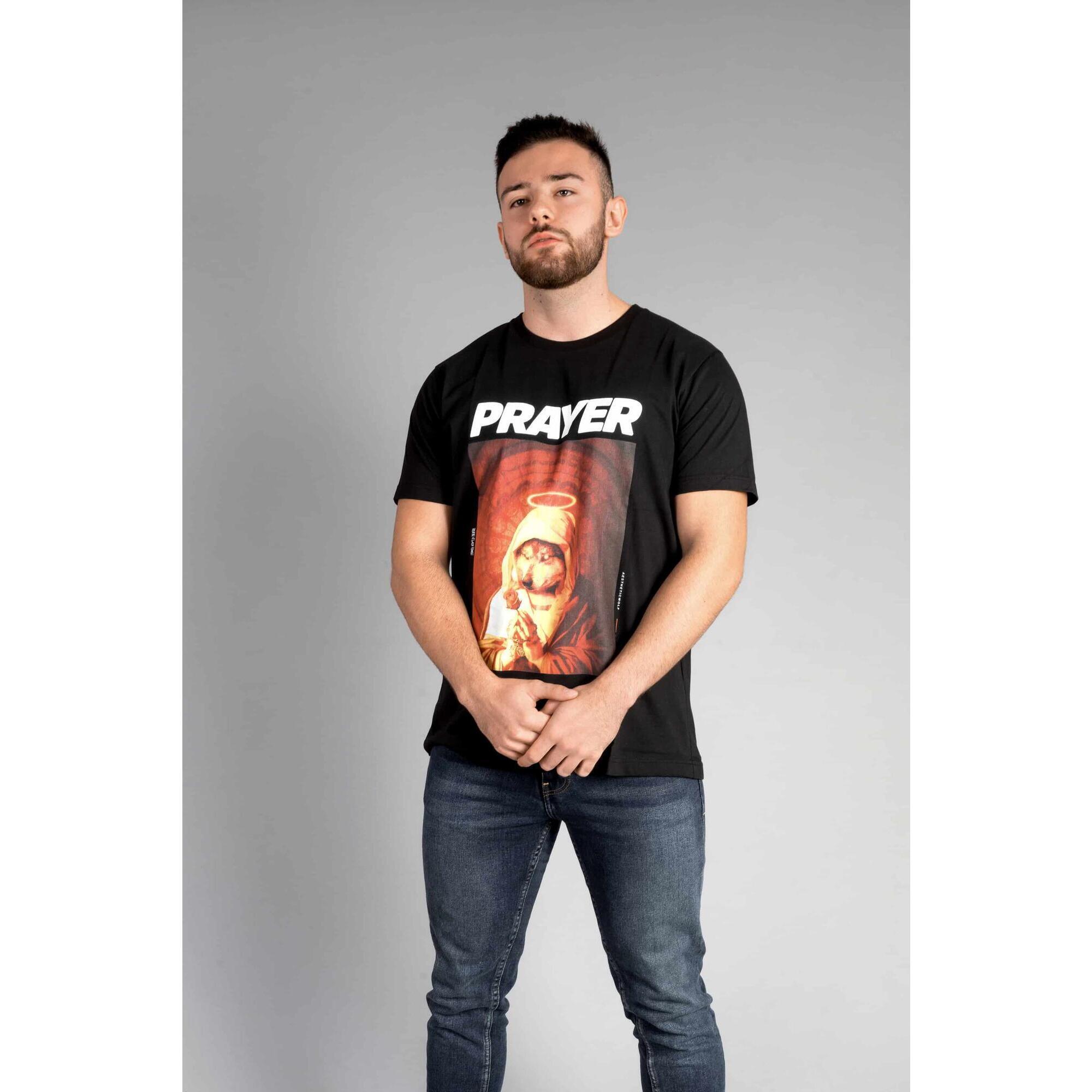 Fitness 'Prayer' T-Shirt - Men - Black AESTHETIC WOLF, black