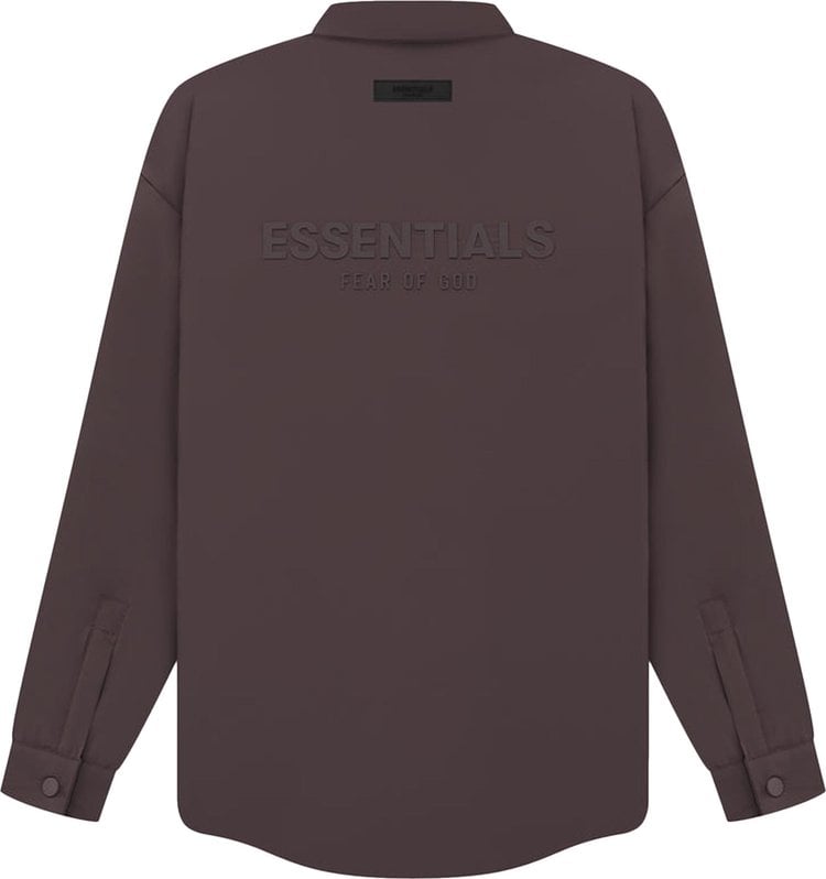 Fear of God Essentials Filled Nylon Shirt Jacket 'Plum', Brown