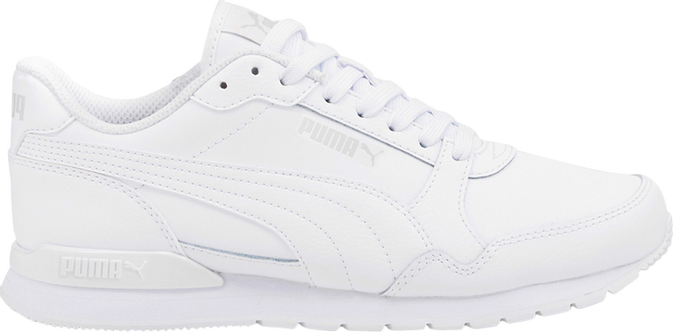 حذاء رياضي Puma ST Runner v3 Leather Jr Triple White، أبيض