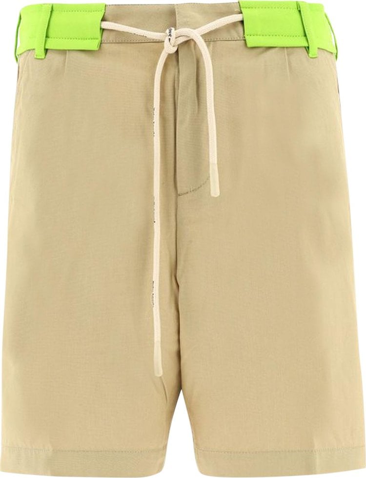 Palm Angels Track Belt Shorts 'Off White', white