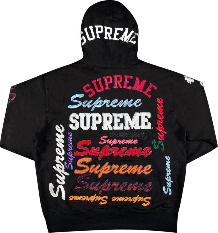 سويت شيرت Supreme Multi Logo بغطاء رأس "أسود"، أسود