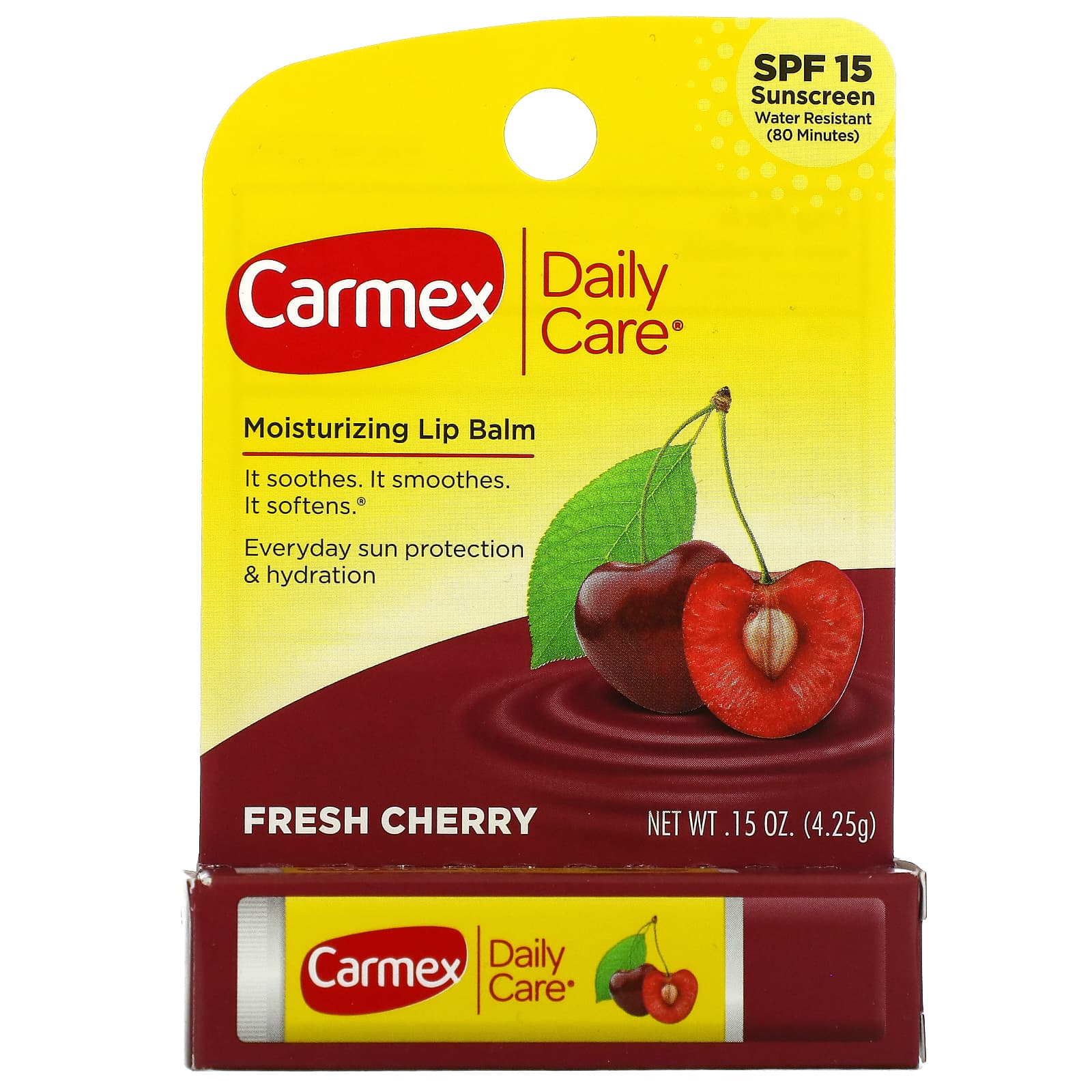 Carmex Moisturizing Lip Balm, Fresh Cherry, 4.25 g