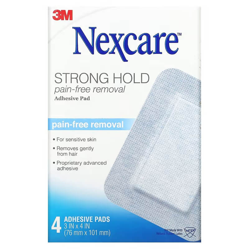 Strong hold adhesive pad for painless removal Nexcare 4 adhesive pads