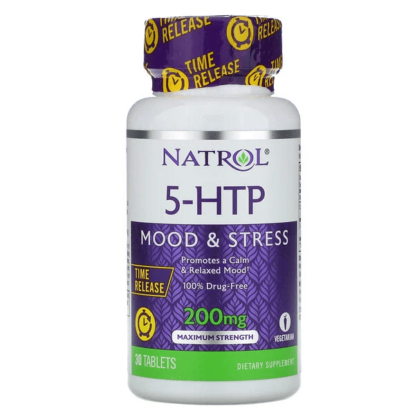 5-HTP, Slow Release, Maximum Strength, 200 mg, 30 Tablets, Natrol