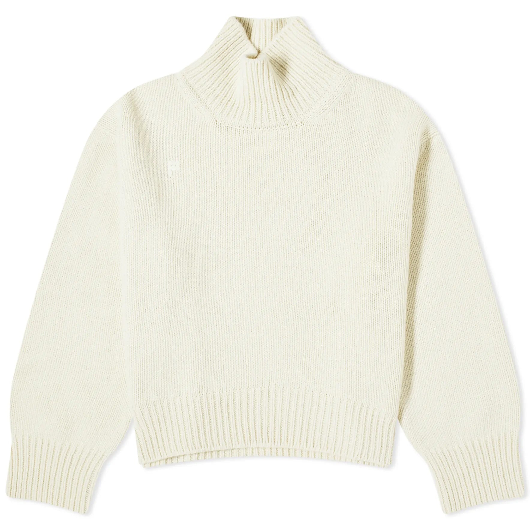 Pangaia Recycled Cashmere Knit Chunky Turtleneck Sweater, Ivory