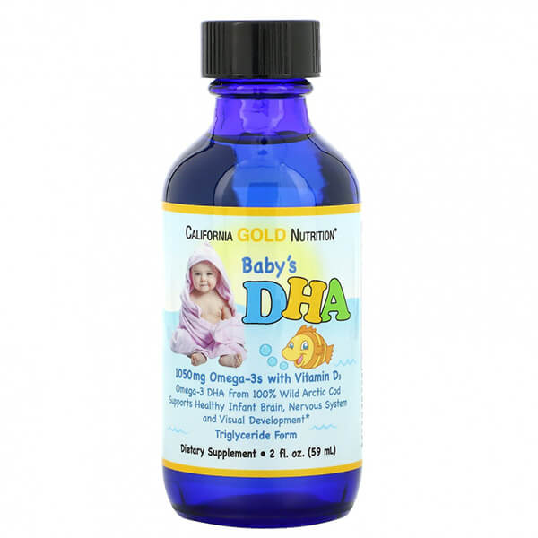 Omega-3 with Vitamin D3 for Children California Gold Nutrition 1050 mg, 59 ml