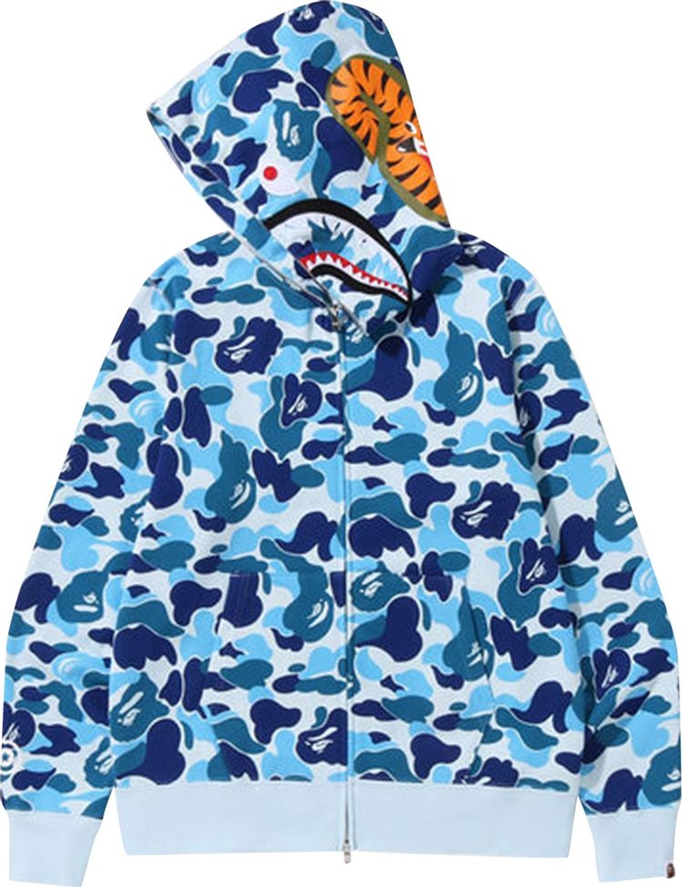 BAPE Big ABC Camo Shark Full Zip Hoodie 'Blue'