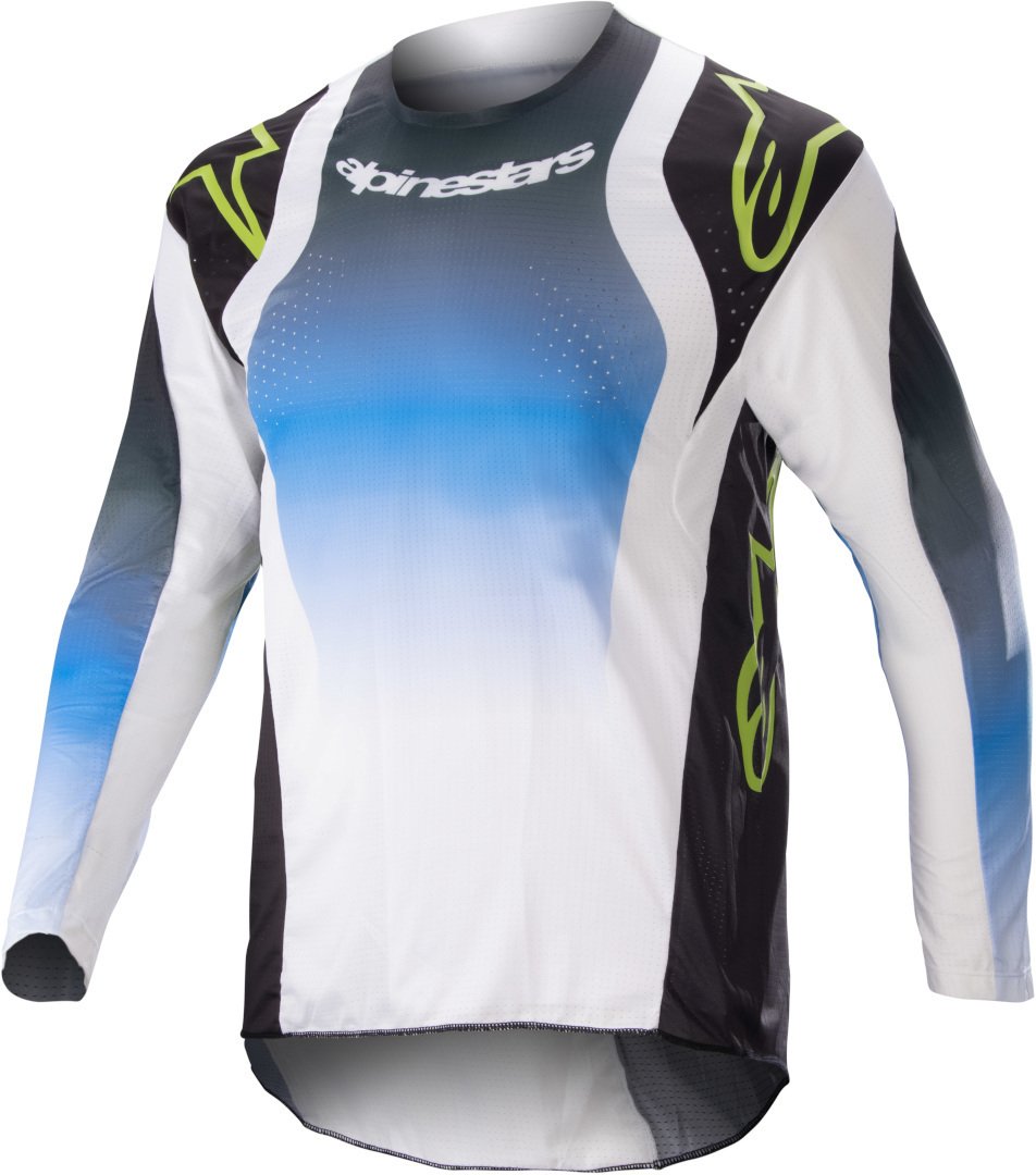 قميص موتوكروس Alpinestars Racer Push Youth، أبيض/أسود/أزرق