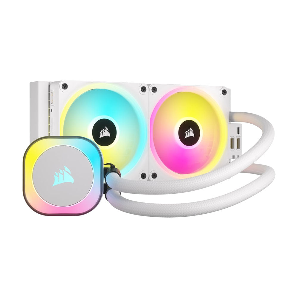 Corsair iCUE Link H100i RGB water cooling system, white