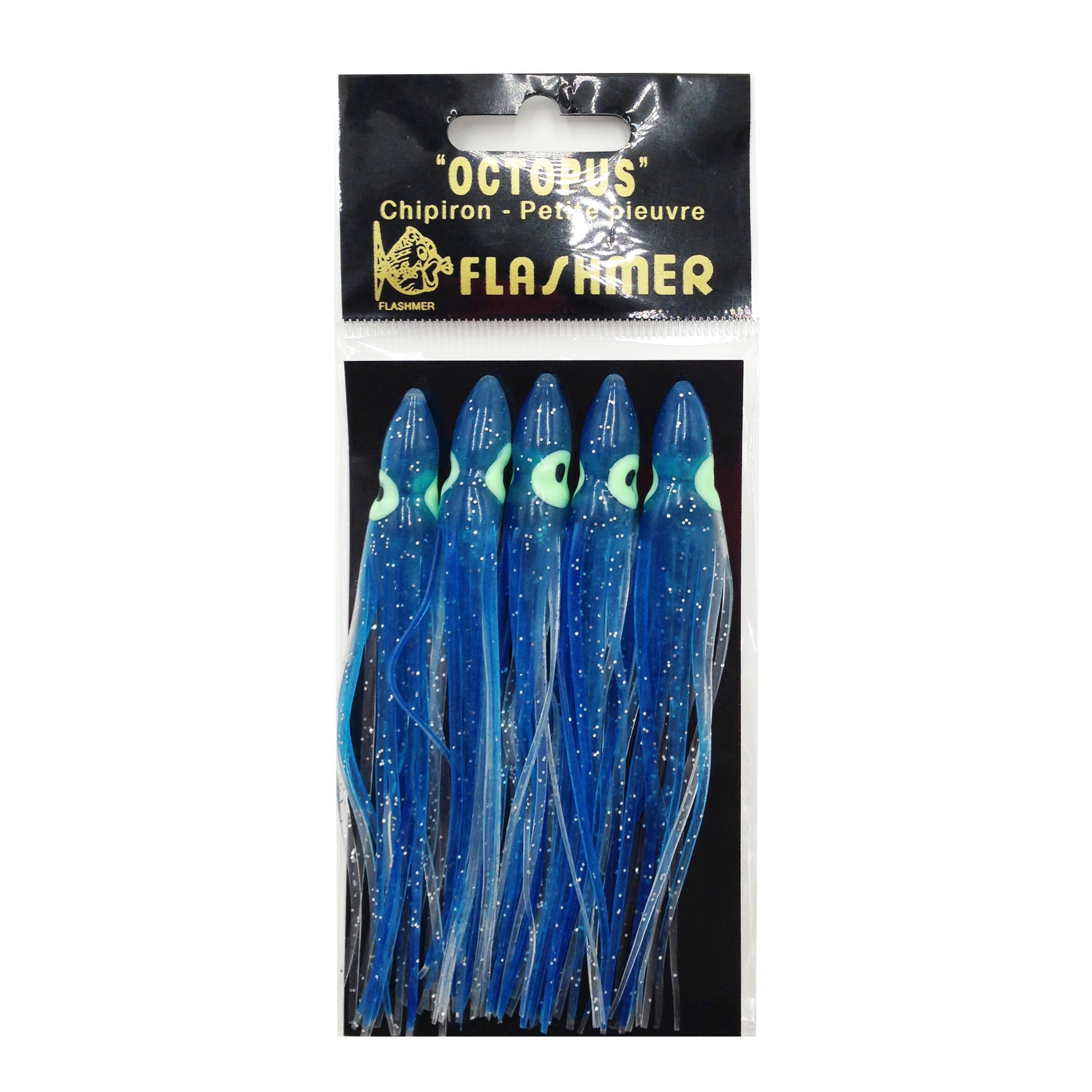 Set of rubber baits octopus 11 cm blue sea fishing 5 pcs. FLASHMER