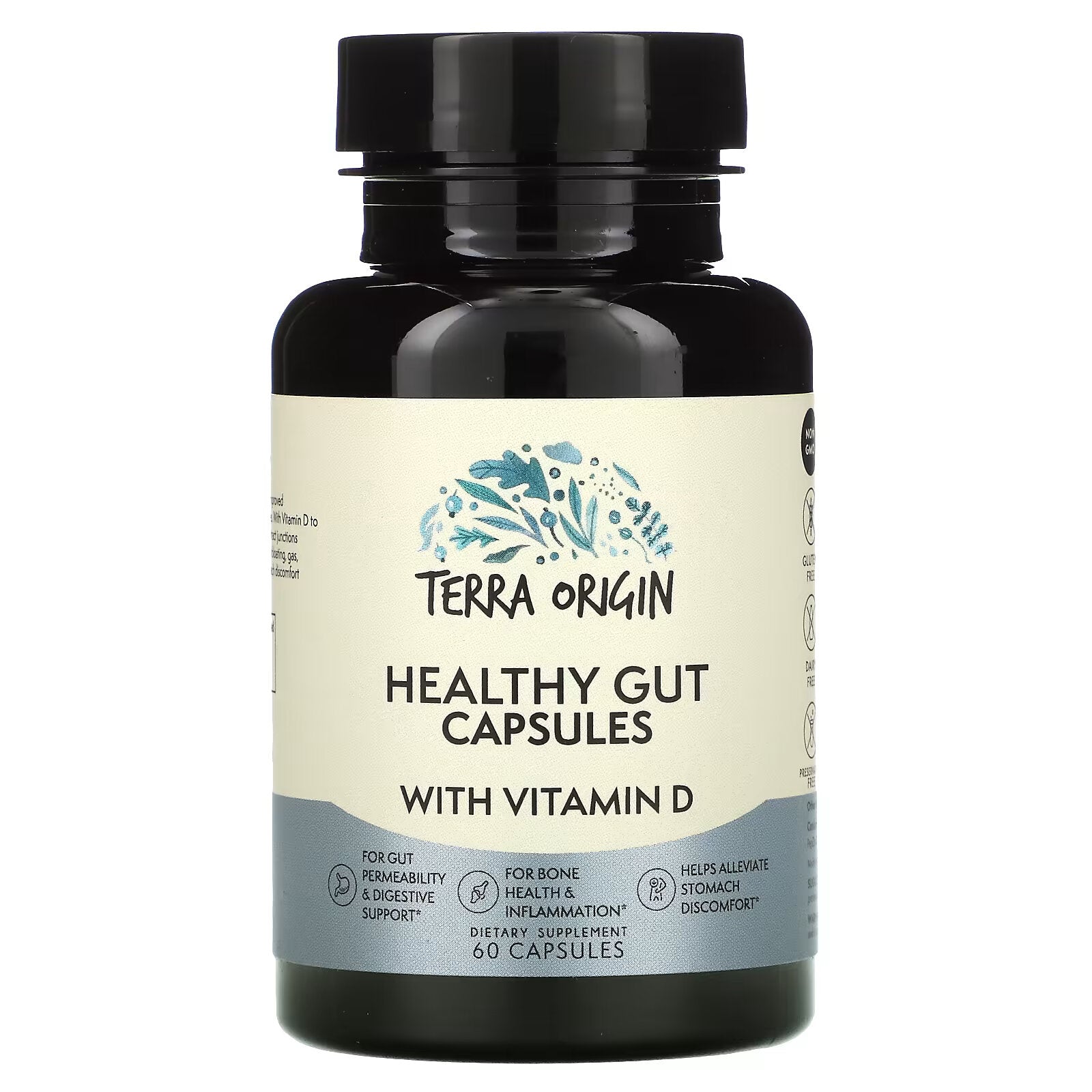 Terra Origin, Gut Health Capsules with Vitamin D, 60 Capsules