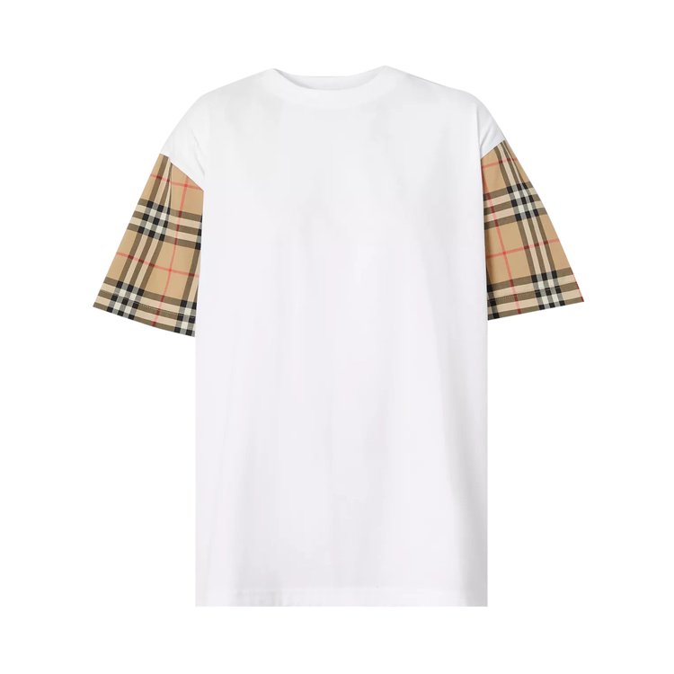 تي شيرت Burberry Vintage Check Sleeve Largesize T-Shirt "White"، أبيض