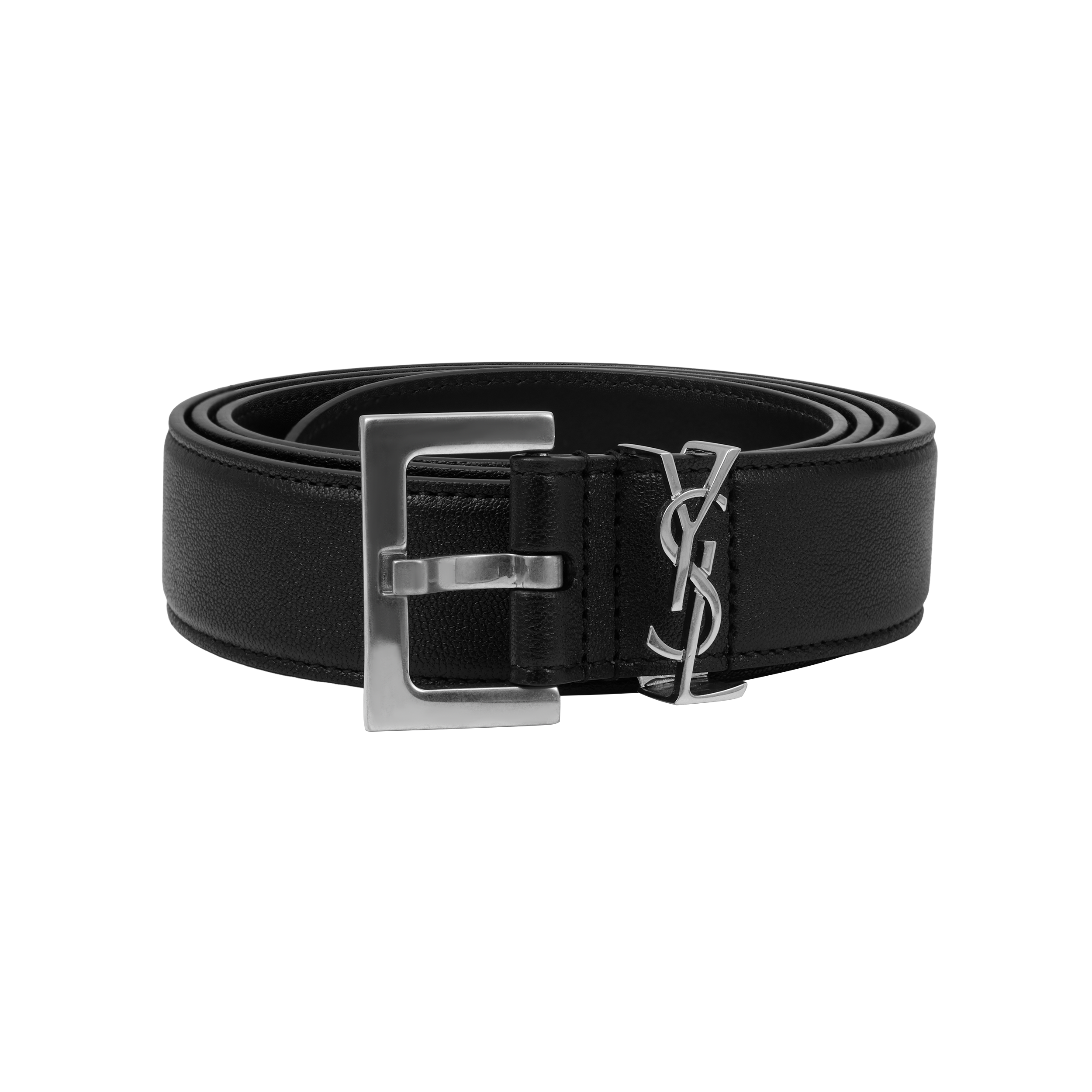 Saint Laurent CASSANDRE SMOOTH LEATHER BELT, black