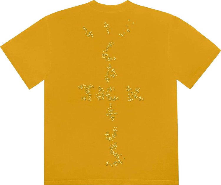 تي شيرت Cactus Jack من تصميم Travis Scott Sesame Inv T-Shirt II 'Gold'، باللون الأصفر