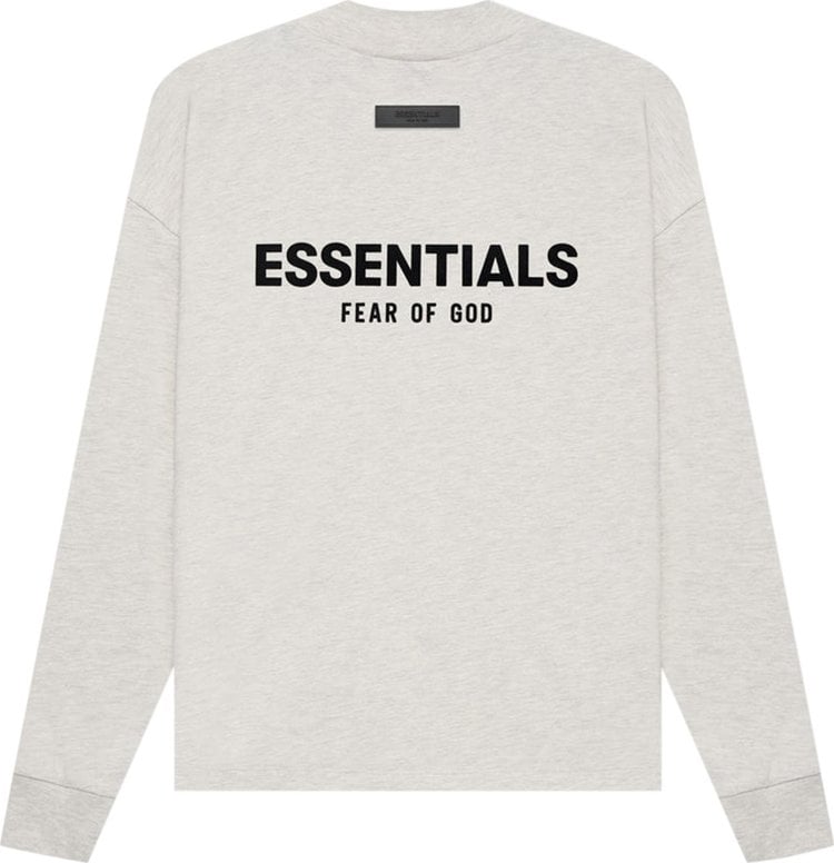 Fear of God Essentials Long-Sleeve Tee 'Light Oatmeal', gray