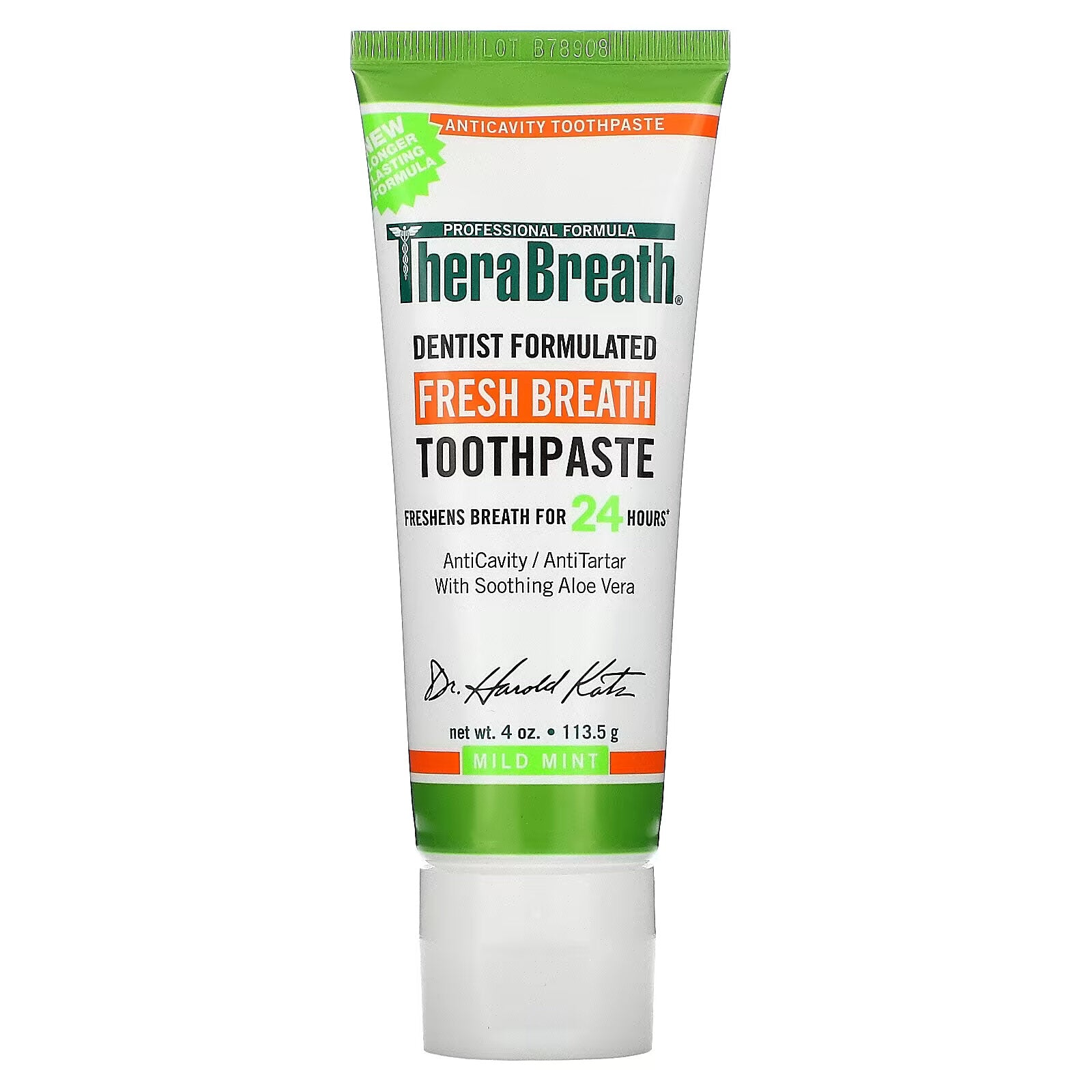 TheraBreath, Breath Freshening Toothpaste, Mild Mint, 4 oz (113.5 g)