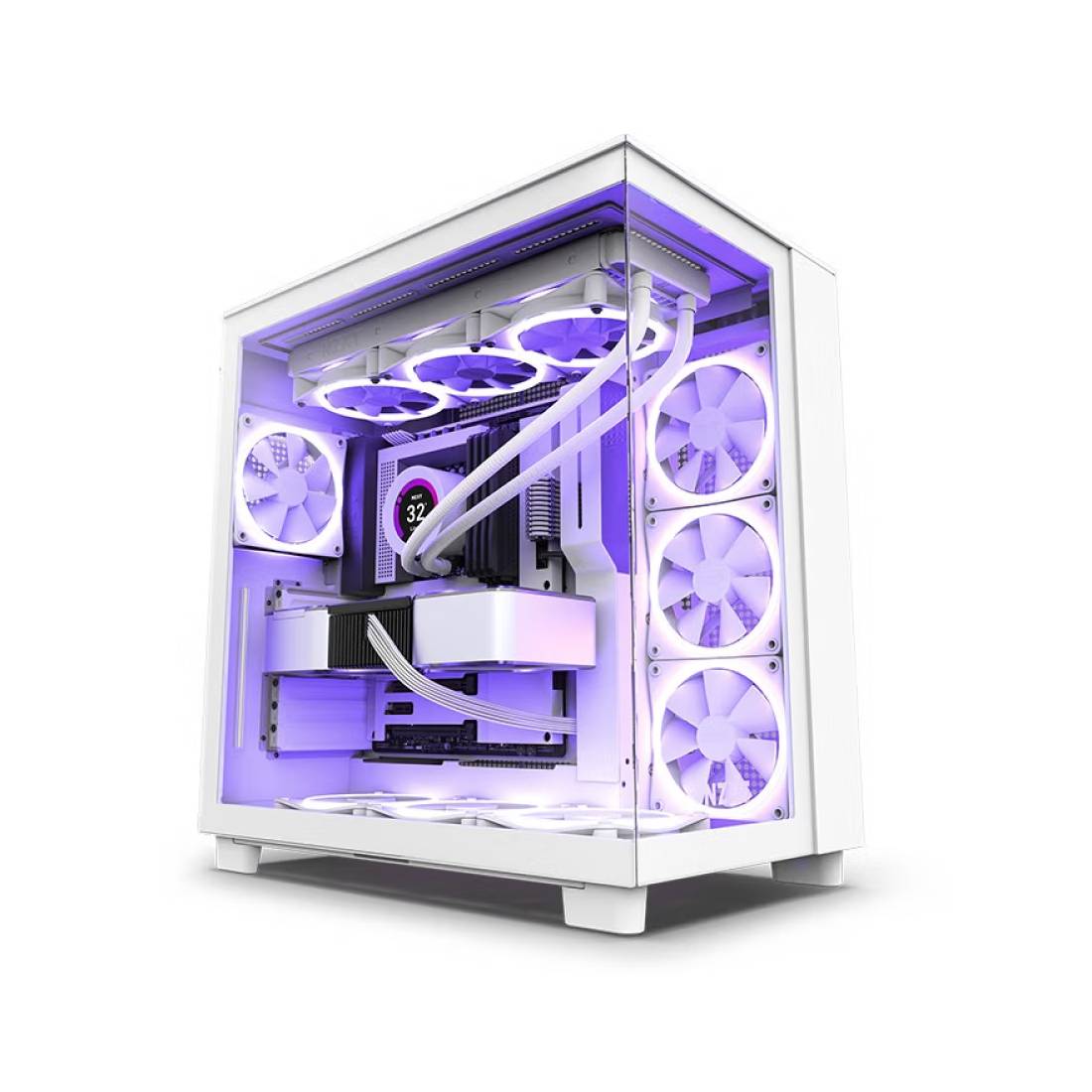 Case NZXT H9 Flow, ATX/Micro-ATX, Mid Tower, white