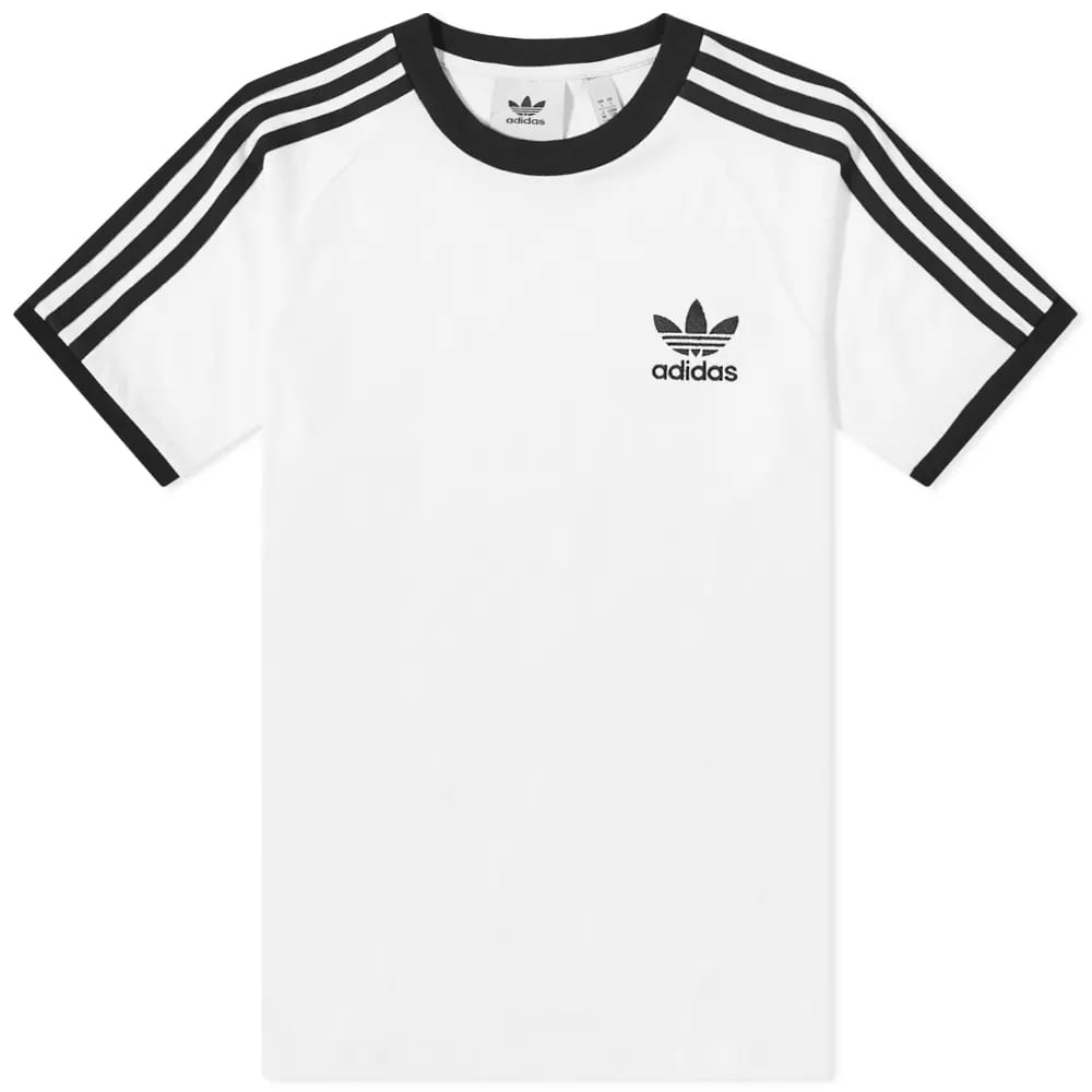 Adidas 3 Stripe T-shirt, white/black