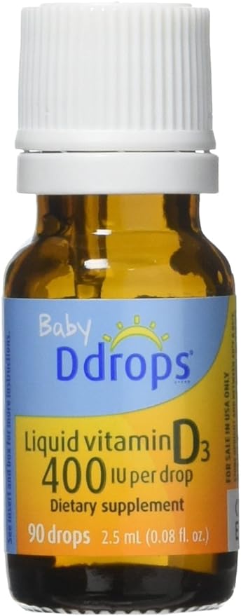 Ddrops Baby, 400 IU, Vitamin D3 Drops, 90 Count (3 per pack)