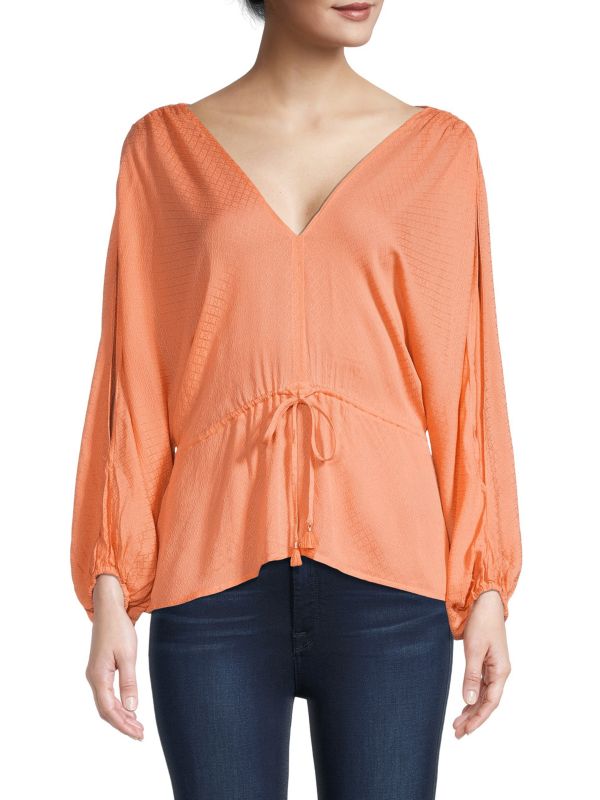 Lovestitch Sorbet Split Sleeve Drawstring Top