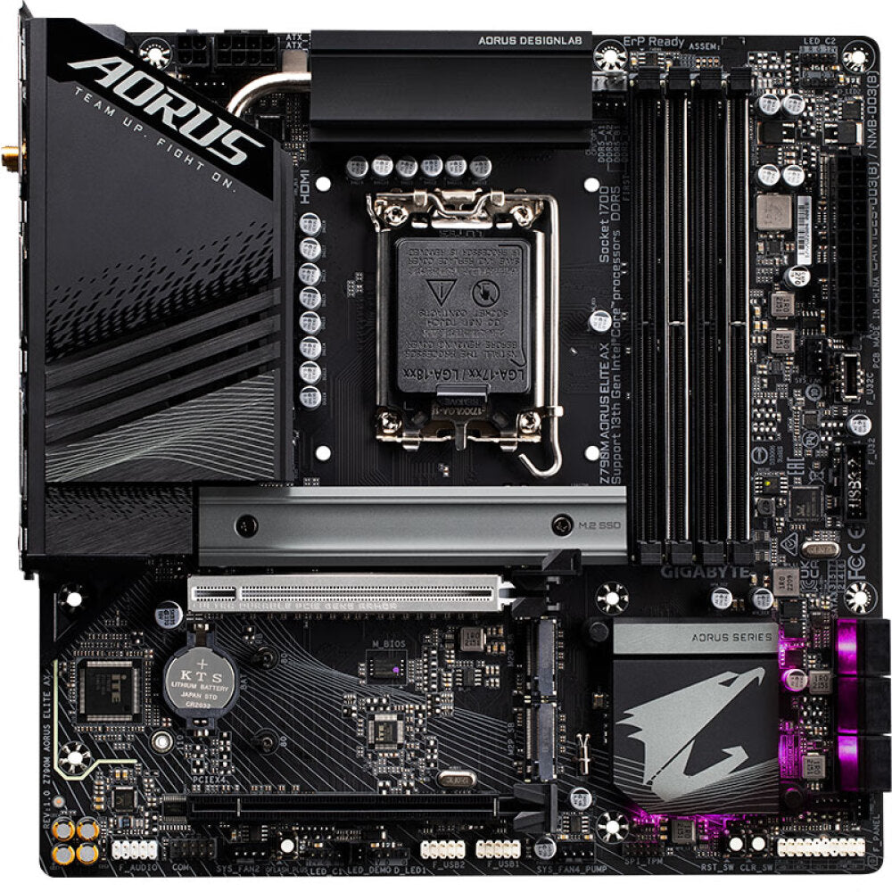 لوحة أم Gigabyte Z790M AORUS ELITE AX، LGA1700 DDR5، واي فاي