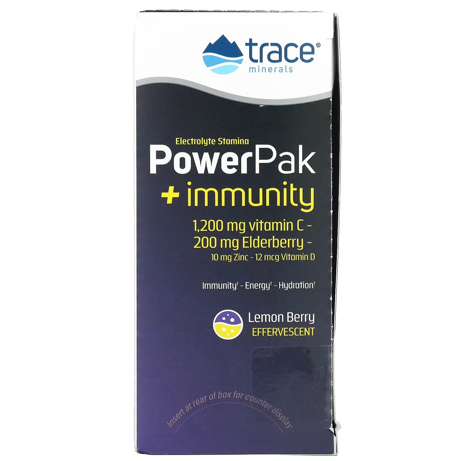 Dietary Supplement Trace Minerals PowerPak + Immunity, lemon and berries, 30 packets of 5.3 g each