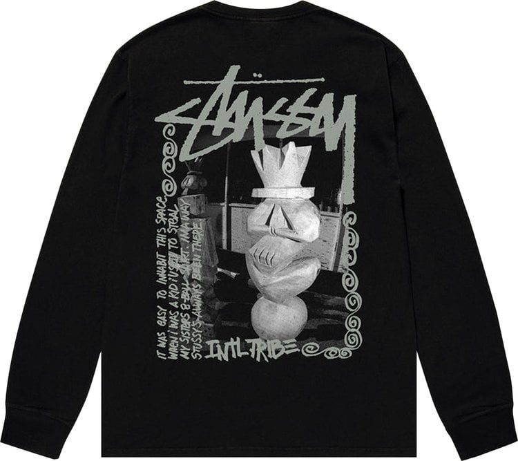 Stussy Landin Long-Sleeve Tee 'Black', black