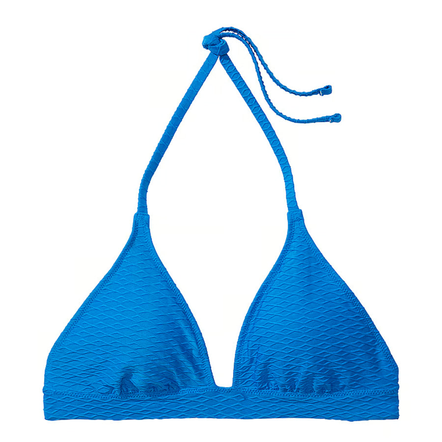 Victoria's Secret Swim Mix & Match Removable Push-Up Halter Fishnet Bikini Top, blue