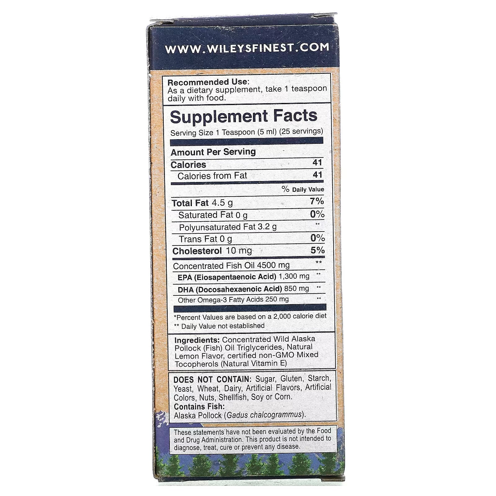 Wiley's Finest, Wild Alaskan Fish Oil, Liquid with maximum omega-3 content, natural lemon flavor, 2150 mg, 125 ml (4 23 fl.  ounces)