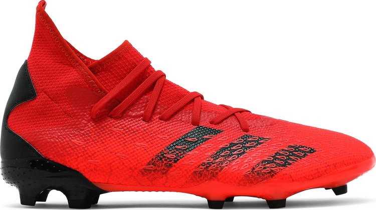 Limited edition Adidas Predator Freak.3 FG 'Demonscale - Solar Red' boots, red