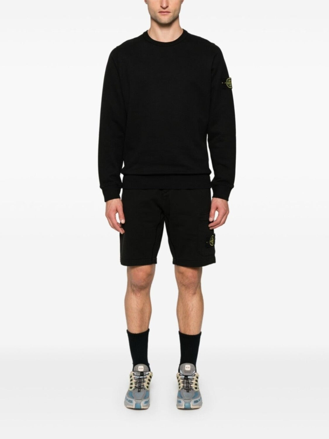 Stone Island Cotton Compass Sweatshirt Black