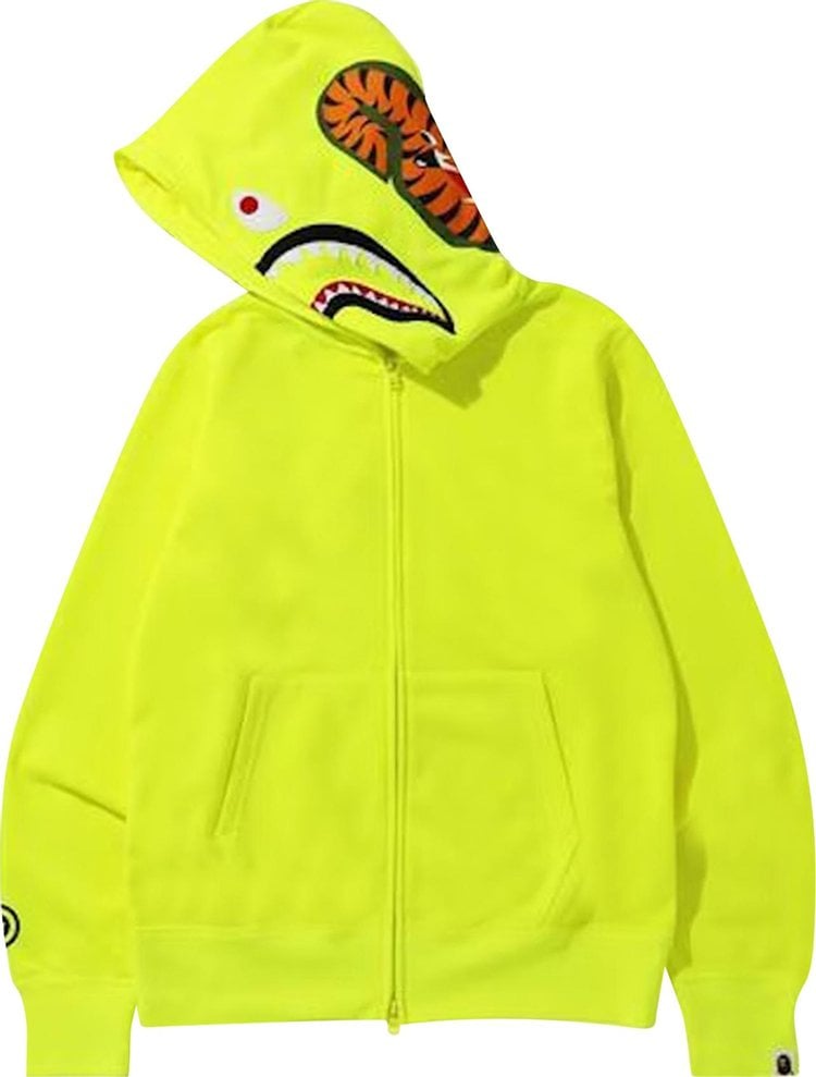 هودي بسحاب كامل من BAPE Neon Shark باللون الأصفر