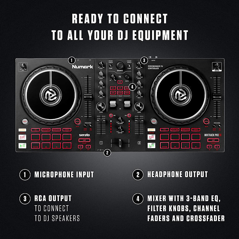 Numark - Mixtrack Pro FX - 2-deck DJ controller for Serato DJ with DJ mixer