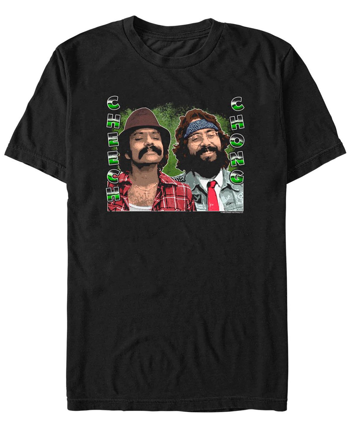 تي شيرت رجالي بأكمام قصيرة مطبوع عليه شعار Cheech and Chong Fifth Sun، باللون الأسود