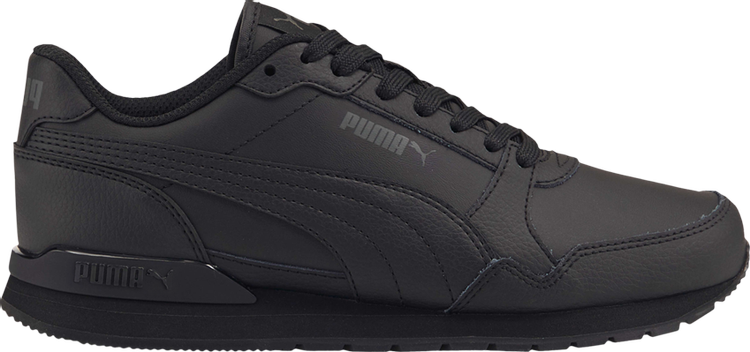 حذاء رياضي Puma ST Runner v3 Leather Jr Triple Black، أسود