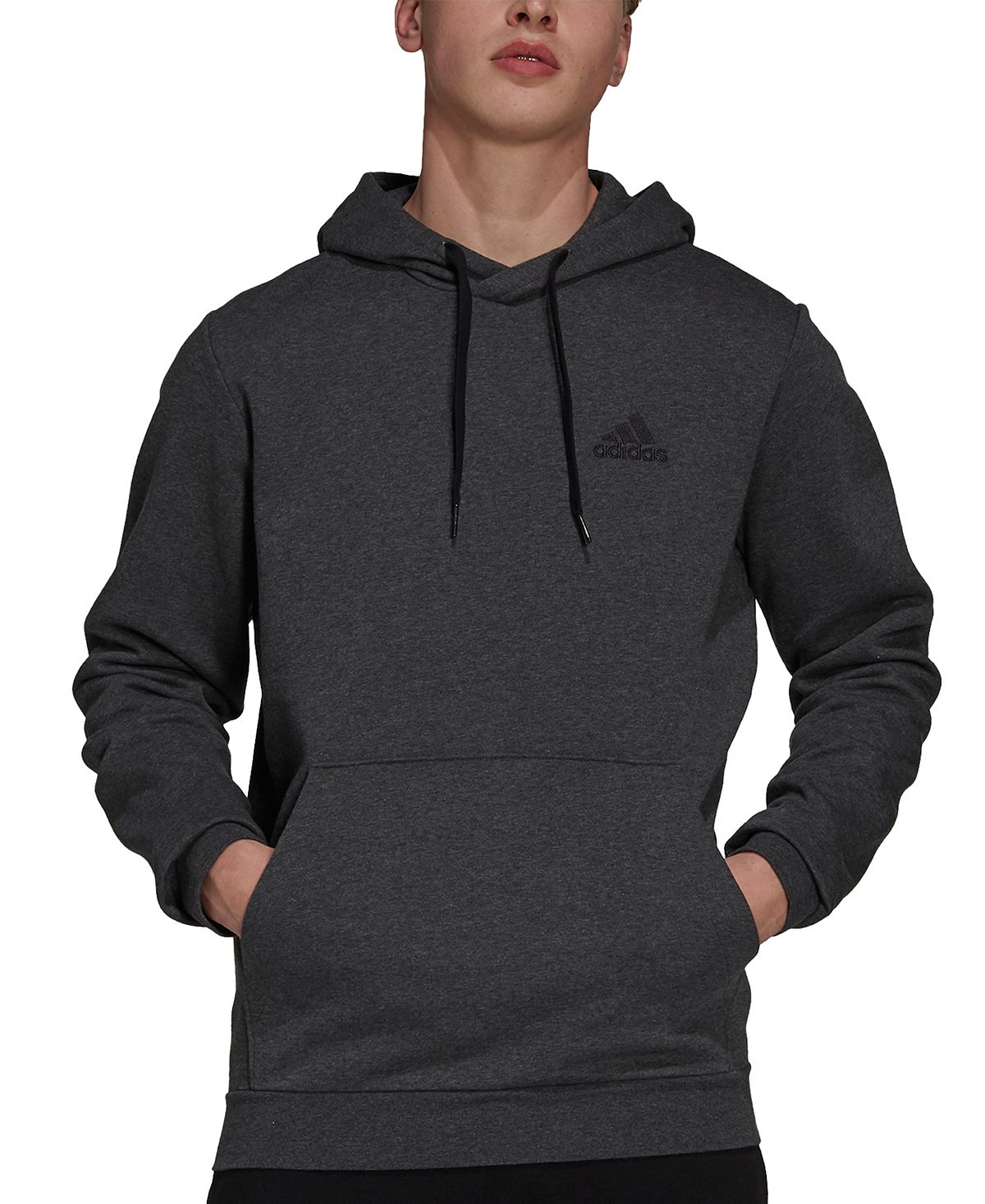 هودي رجالي من Adidas Feel Cozy Essentials Fleece، باللون الأسود