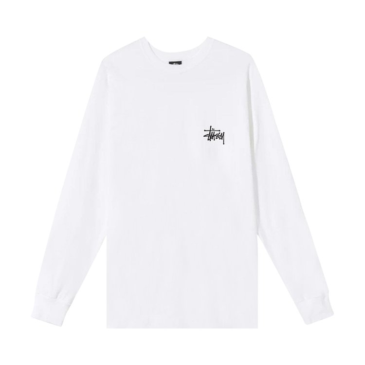 Stussy Basic Long-Sleeve Tee 'White', white