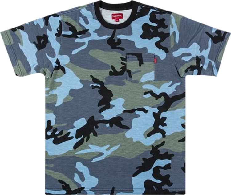 تي شيرت Supreme بأكمام قصيرة وجيب "Camo"، متعدد الألوان