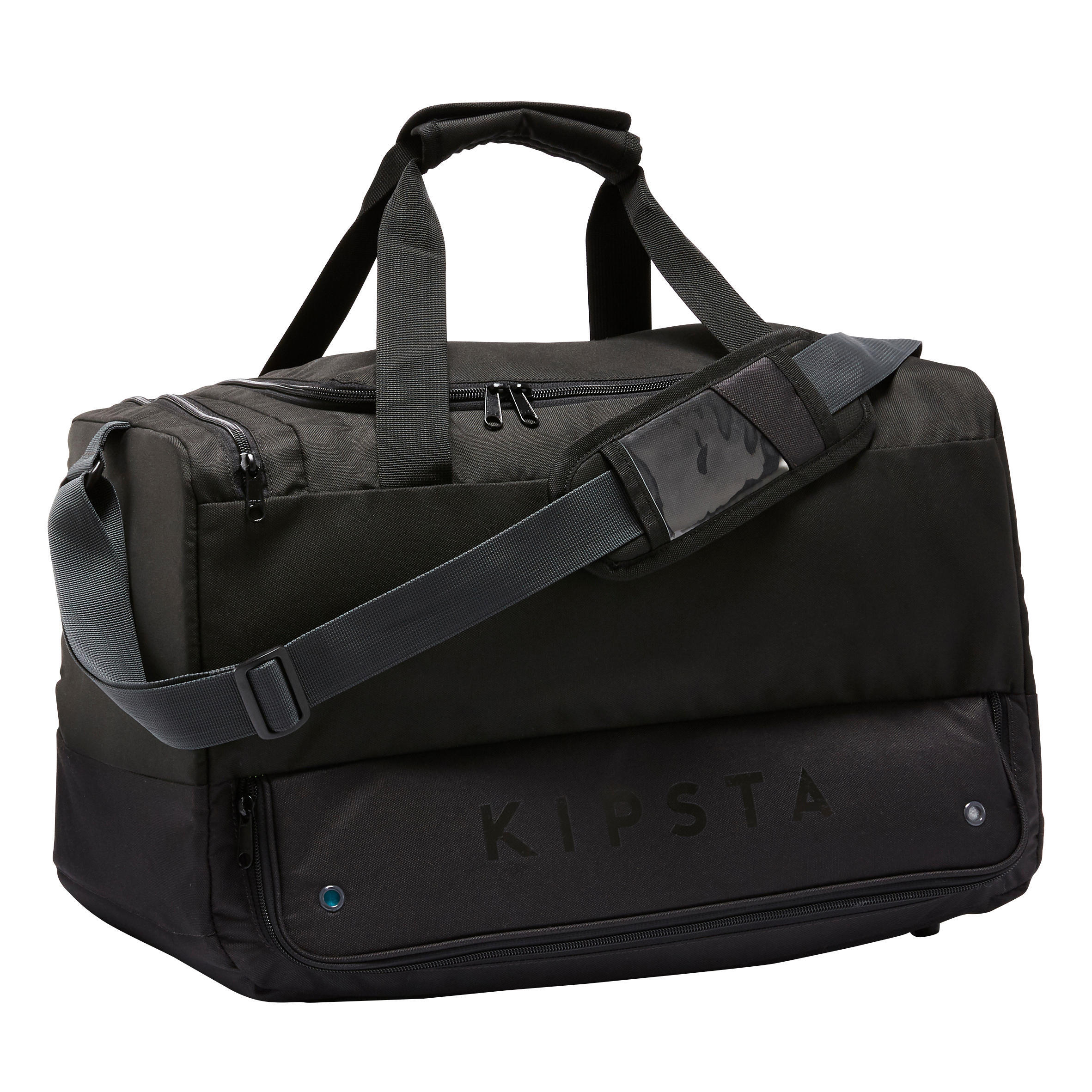 Football sports bag Hardcase 45l black KIPSTA, black/charcoal gray