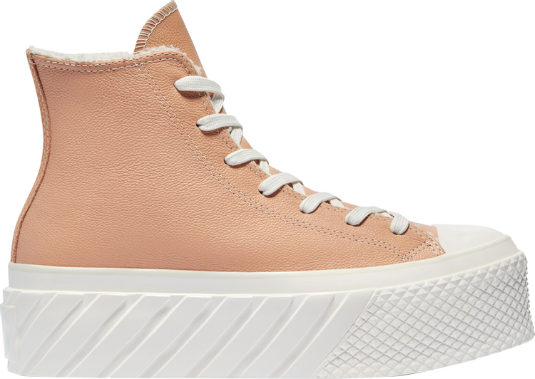 Converse Wmns Chuck Taylor All Star 2X Platform High Cozy Sherpa Sneakers - Vachetta Beige, Pink