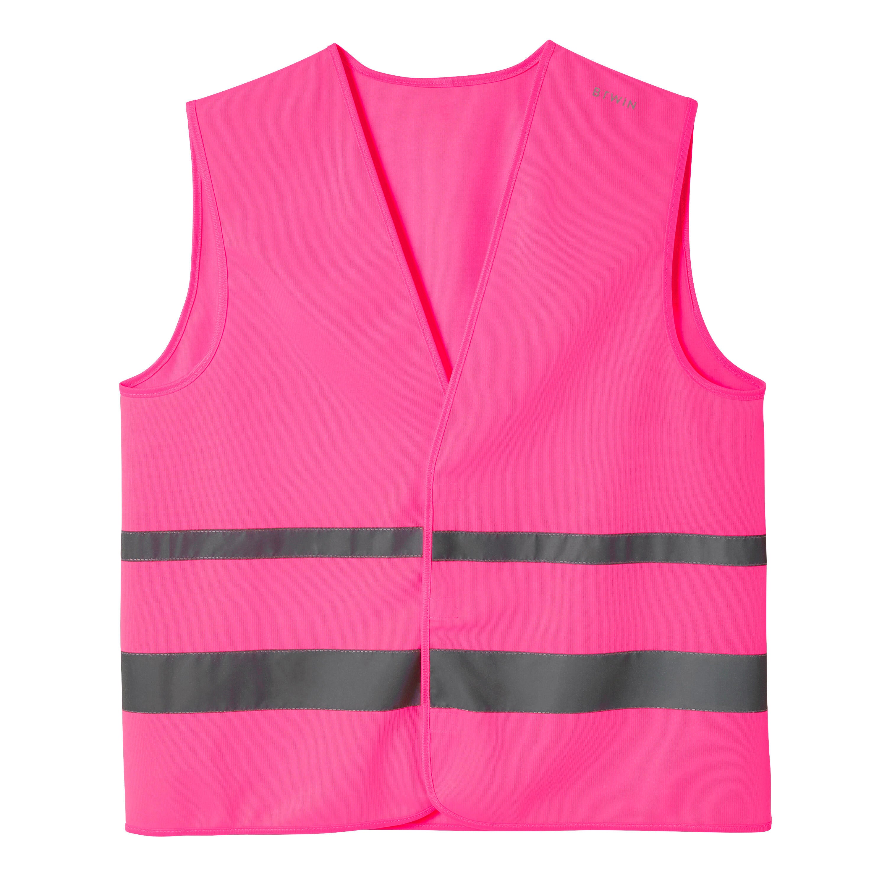 Safety vest 560 visibility adult neon pink BTWIN, neon pink