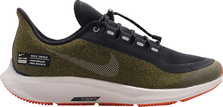 حذاء Nike Air Zoom Pegasus 35 Shield GS 'Olive Flak' باللون الأخضر