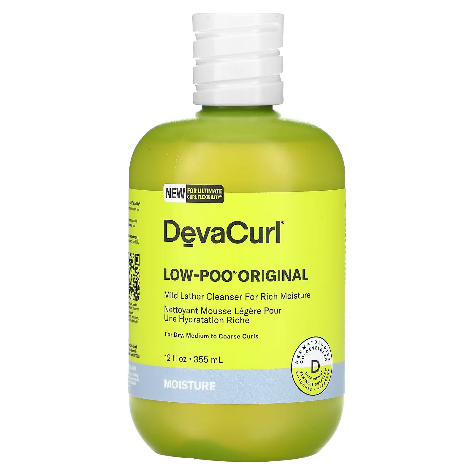 DevaCurl, Original, low bullet content cleanser with soft foam for rich hydration, for dry Medium to Coarse Curls, 355 ml (12 fl oz)