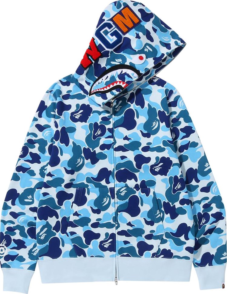 BAPE Big ABC Camo Shark Full Zip Hoodie 'Blue'