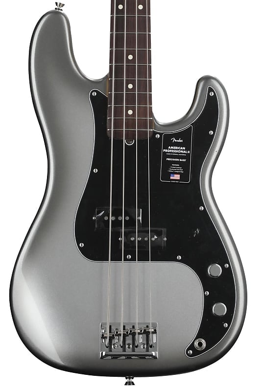 Bass guitar Fender American Professional II Precision Bass - Mercury with rosewood fingerboard 0193930755