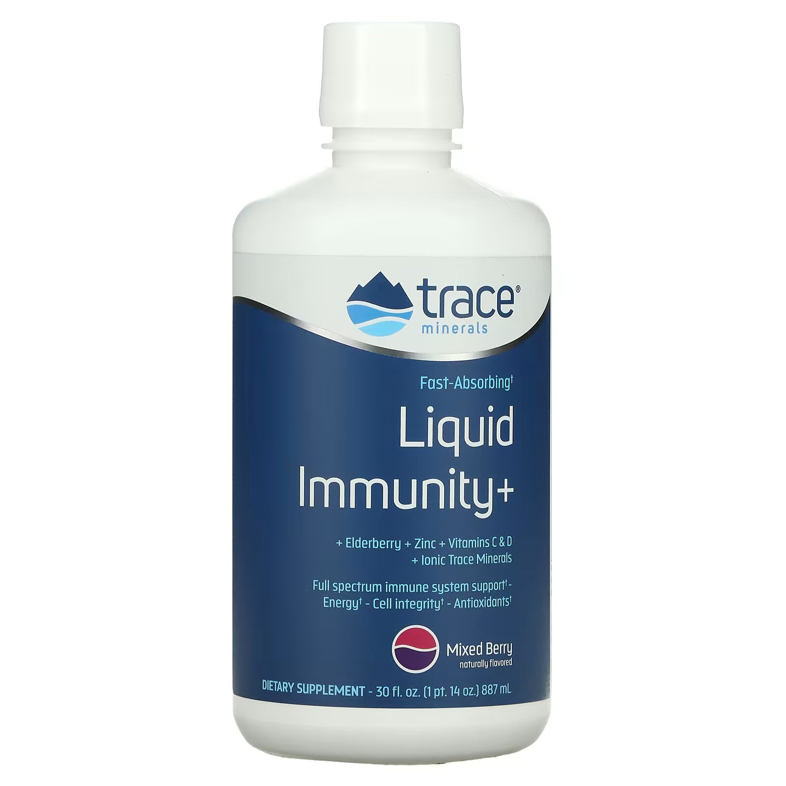 Trace Minerals Fast Absorbing Liquid Immunity, 887 ml