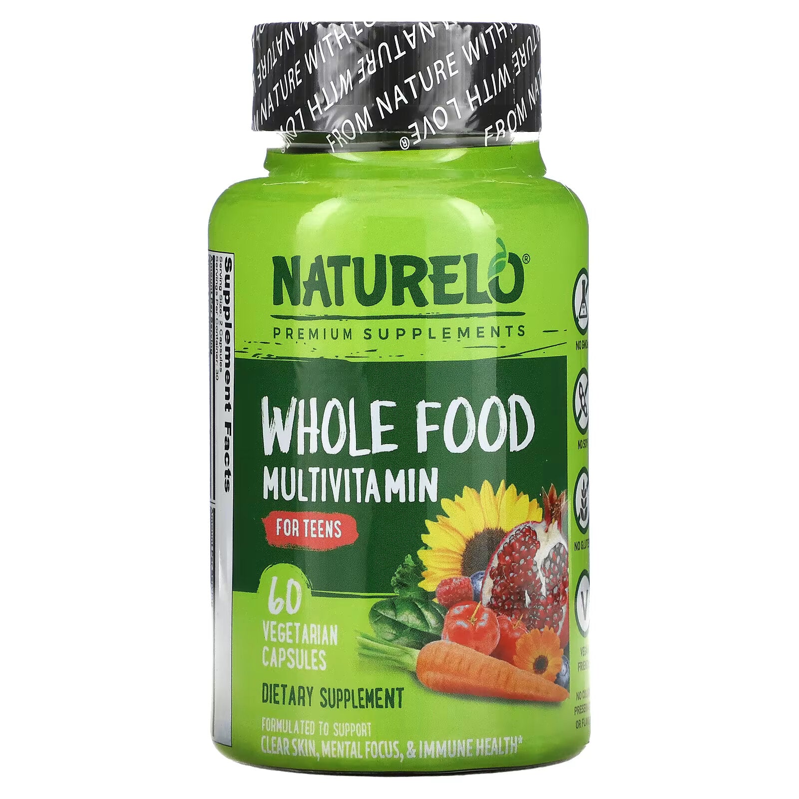 NATURELO, Whole Food Multivitamin for Teens, 60 Veggie Capsules